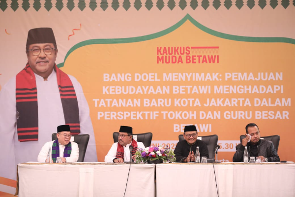 Acara Sarasehan III Kaukus Muda Betawi, di Hotel Mercure Ancol, Jakarta Utara, Senin sore (2/6/2025). 