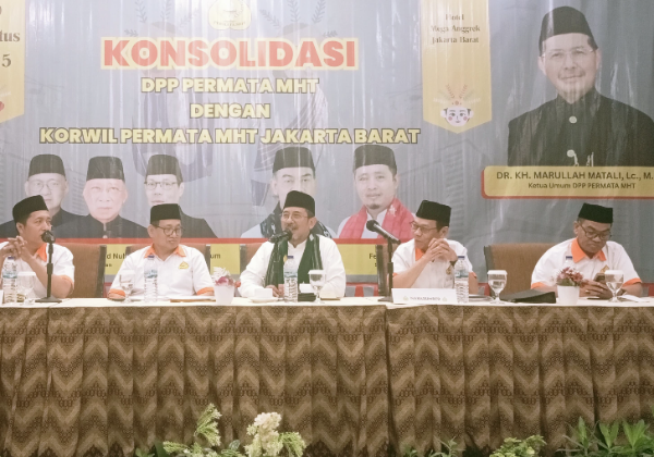 konsolidasi DPP Permata MHT dengan Korwil  Permata MHT Jakarta Barat di Hotel Mega Anggrek, Jalan Arjuna Selatan, Palmerah, Jakarta Barat, Rabu (20/8/2025).
