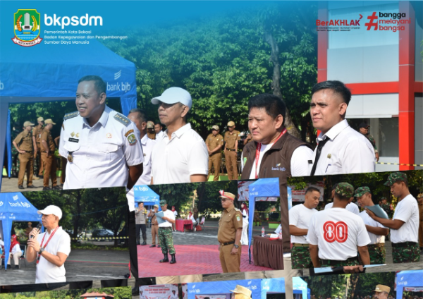 Kegiatan lomba baris berbaris  yang digelar BKPSDM Kota Bekasi dalam rangka memeriahkan HUT RI Ke 80, Rabu (27/8/2025).