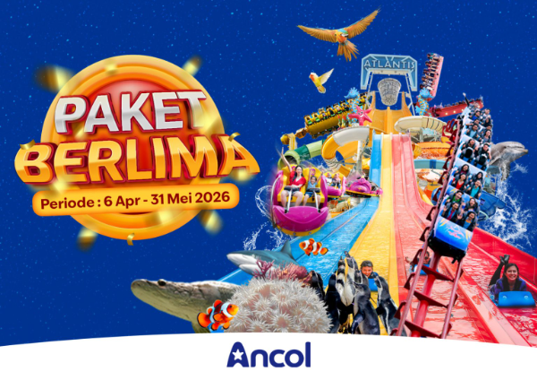 Promo Ancol 2026 hadirkan tiket hemat Dufan hingga paket berlima lengkap dengan voucher makan, solusi liburan keluarga yang seru dan terjangkau.