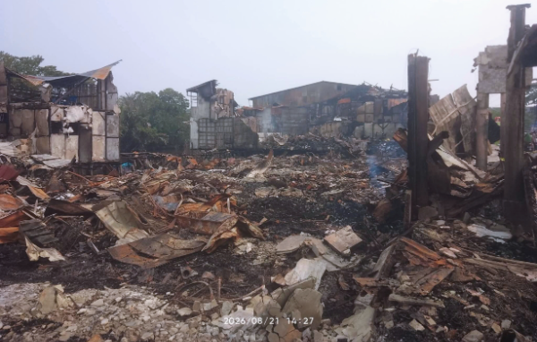 Data sementara pendataan pascakebakaran Pasar Sungai Duri, Kabupaten Bengkayang, mencatat 50 ruko terdampak, 39 kepala keluarga (KK) dan 119 warga terdampak. Foto: Dokumentasi pendataan warga/pihak terkait.
