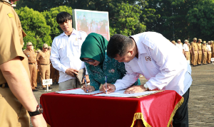 Ketua TP PKK MoU Dengan PT Asha Nouva Internasional Kembangkan Daun Salam
