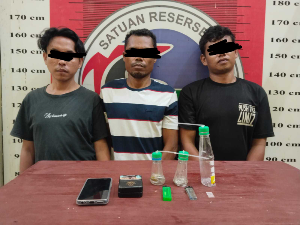 Polres Palas Gerebek Sarang Narkoba di Hurung Jilok, Tiga Terduga Pelaku Diamankan