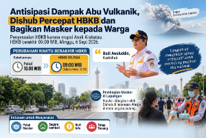 Abu Vulkanik Anak Krakatau Capai Jakarta, Dishub Percepat HBKB dan Bagikan Masker